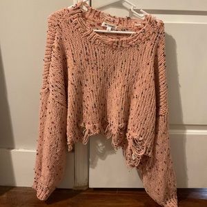 Boutique Pink Cropped Sweater Large